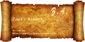 Zapfl Albert névjegykártya